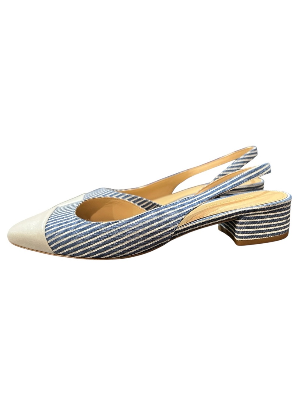 Veronica Beard Cecile Stripe Slingback Ballerina Pumps Blue White NWOT 6.5 - Picture 3 of 8